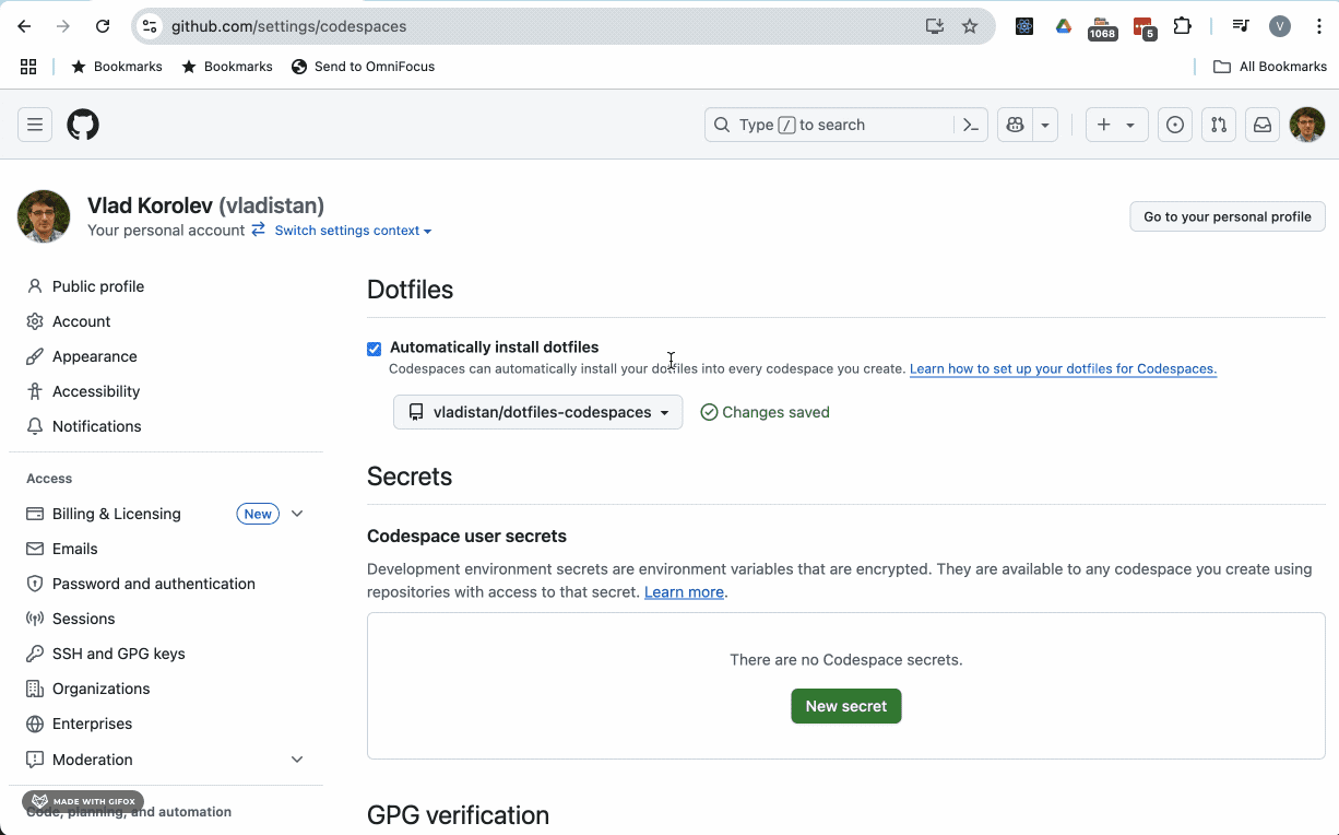 Setup Dotfiles